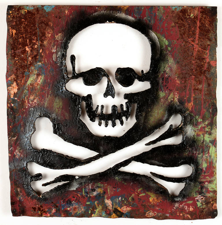 Steel Skull & Crossbones Stencil