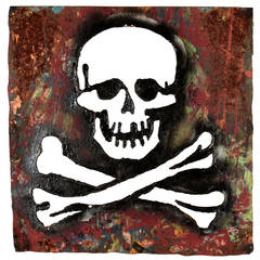 Steel Skull 
Crossbones Stencil