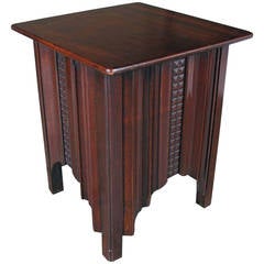 Stylish English Art Deco Mahogany Square Side Table