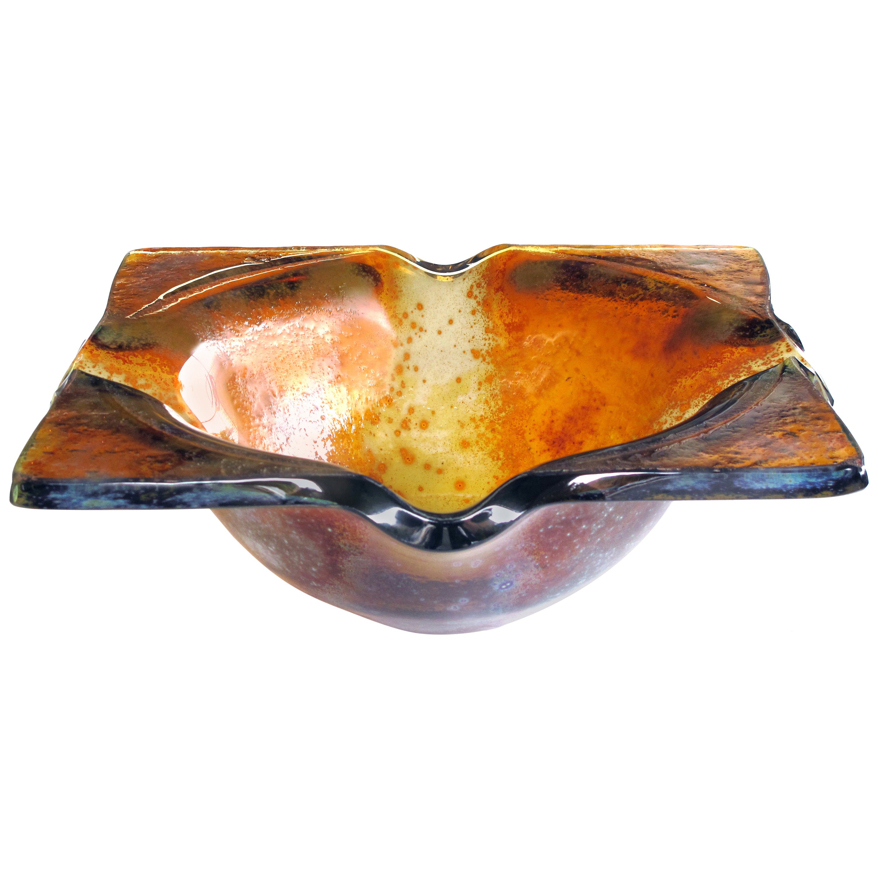 Thickly Modeled American Amber-Colored Bowl by Salvatore Polizzi