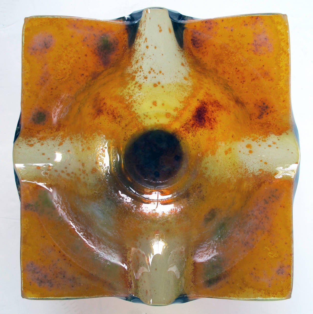 Thickly Modeled American Amber-Colored Bowl by Salvatore Polizzi 1
