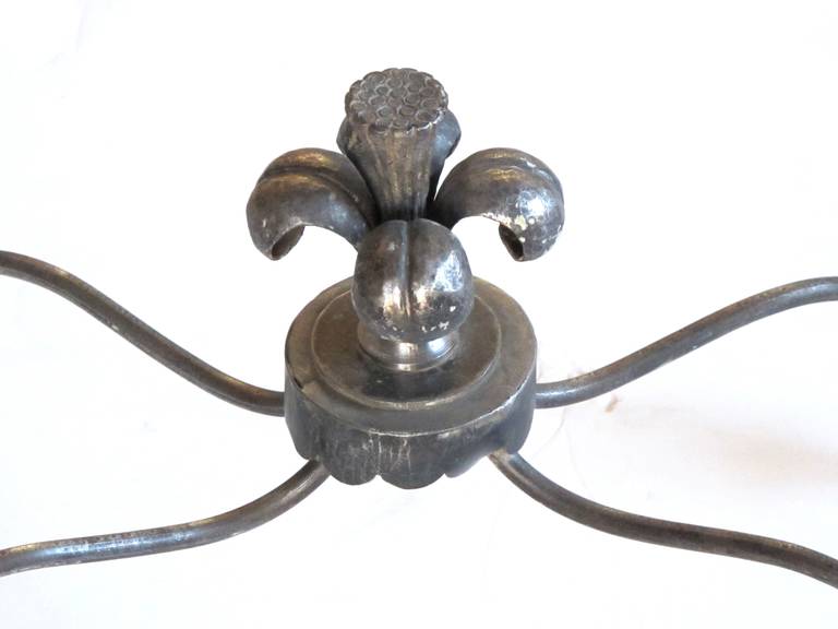 Elegant and Stylish French, 1940s Iron and Tole Side Table by Rene Drouet For Sale 2