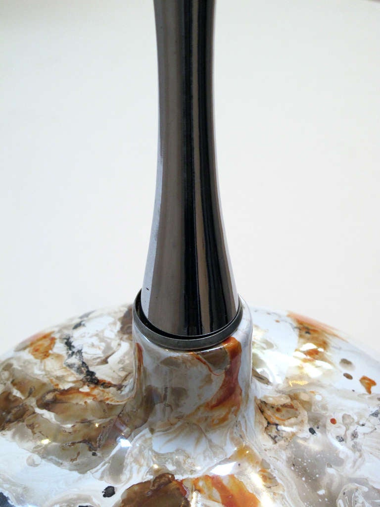 A Large-Scaled Pair of American 1960's Lustre-Glazed Porcelain Orb-Form Lamps