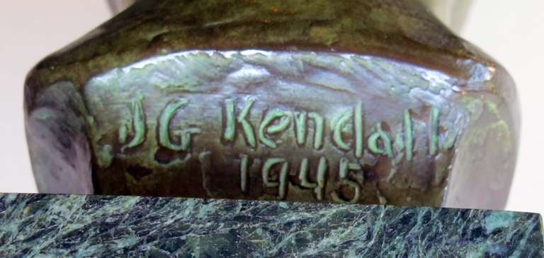 A Beautifully Rendered American 1940's Bronze Bust of a Young Boy; by JG Kendall 1