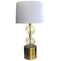 Murano Mid Century Lamp of Stacked Gold Orbs