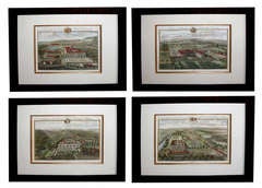 2 Pair of Finely Rendered English Johannes Kip Topographical Engravings