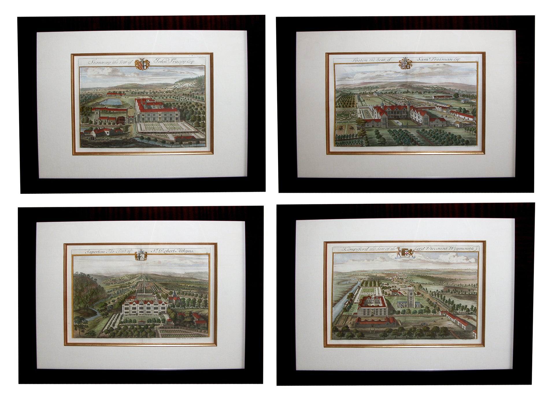 2 Pair of Finely Rendered English Johannes Kip Topographical Engravings