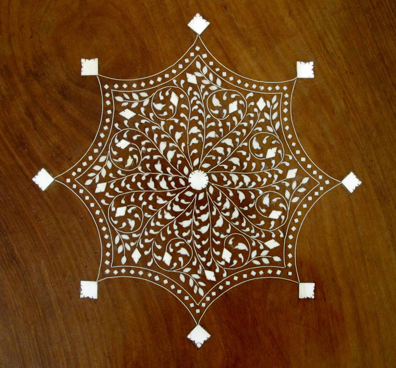 19th Century Inlaid Anglo-Indian Octagonal Traveling Table