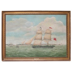 English Oil Painting of a Schooner; Signed & Dated 'W.Pike 1835'