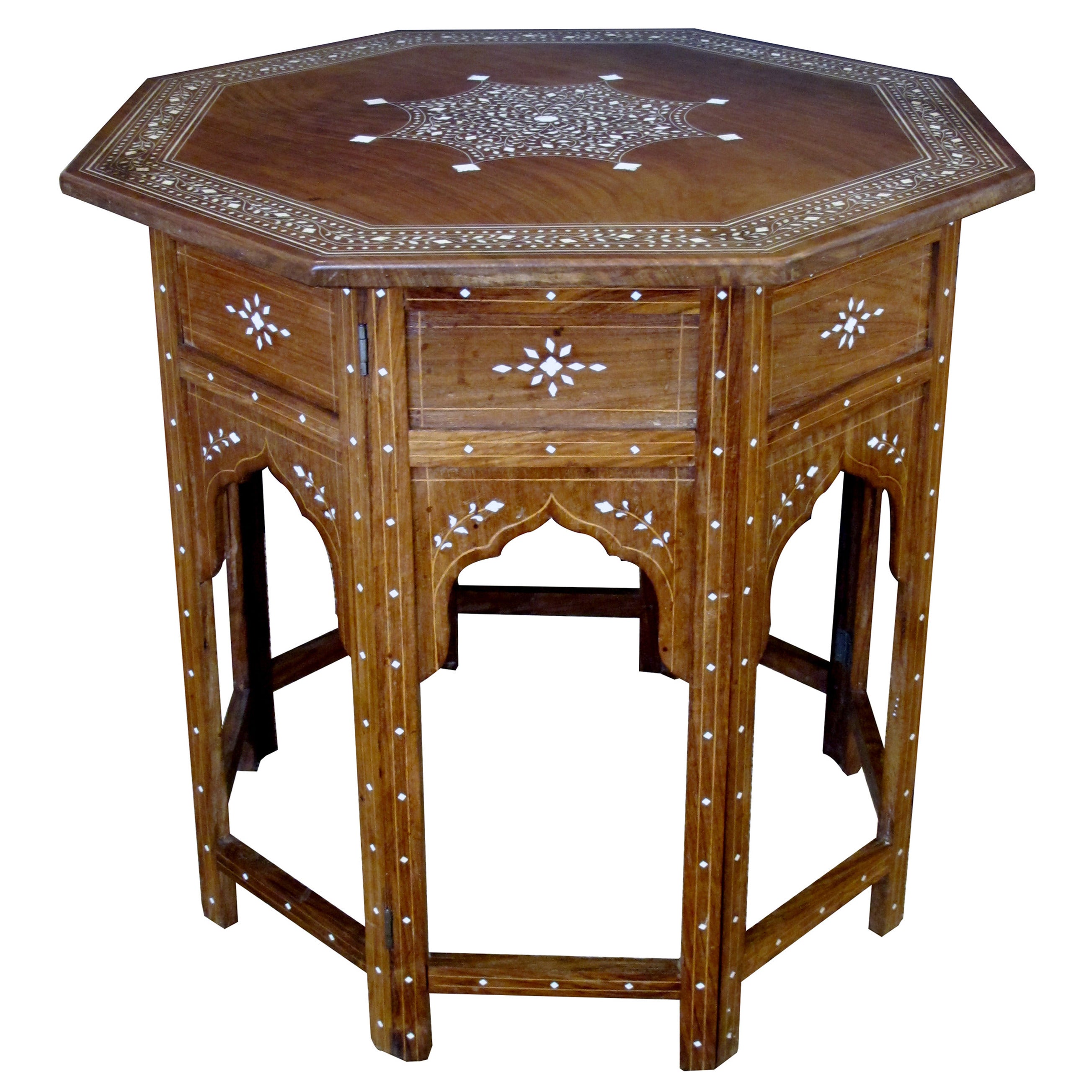 Inlaid Anglo-Indian Octagonal Traveling Table