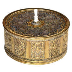 A Finely Crafted French Napoleon III Gilt-Bronze Circular Covered Box