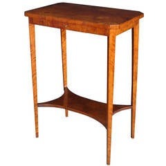 Antique Tailored Swedish Burl-Birch Rectangular Single-Drawer Side Table