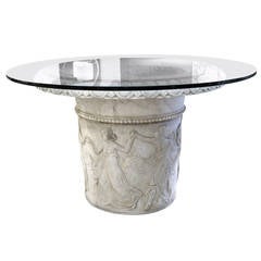 Finely Rendered Italian Neoclassical Carved White Marble Well Head, Now a Table