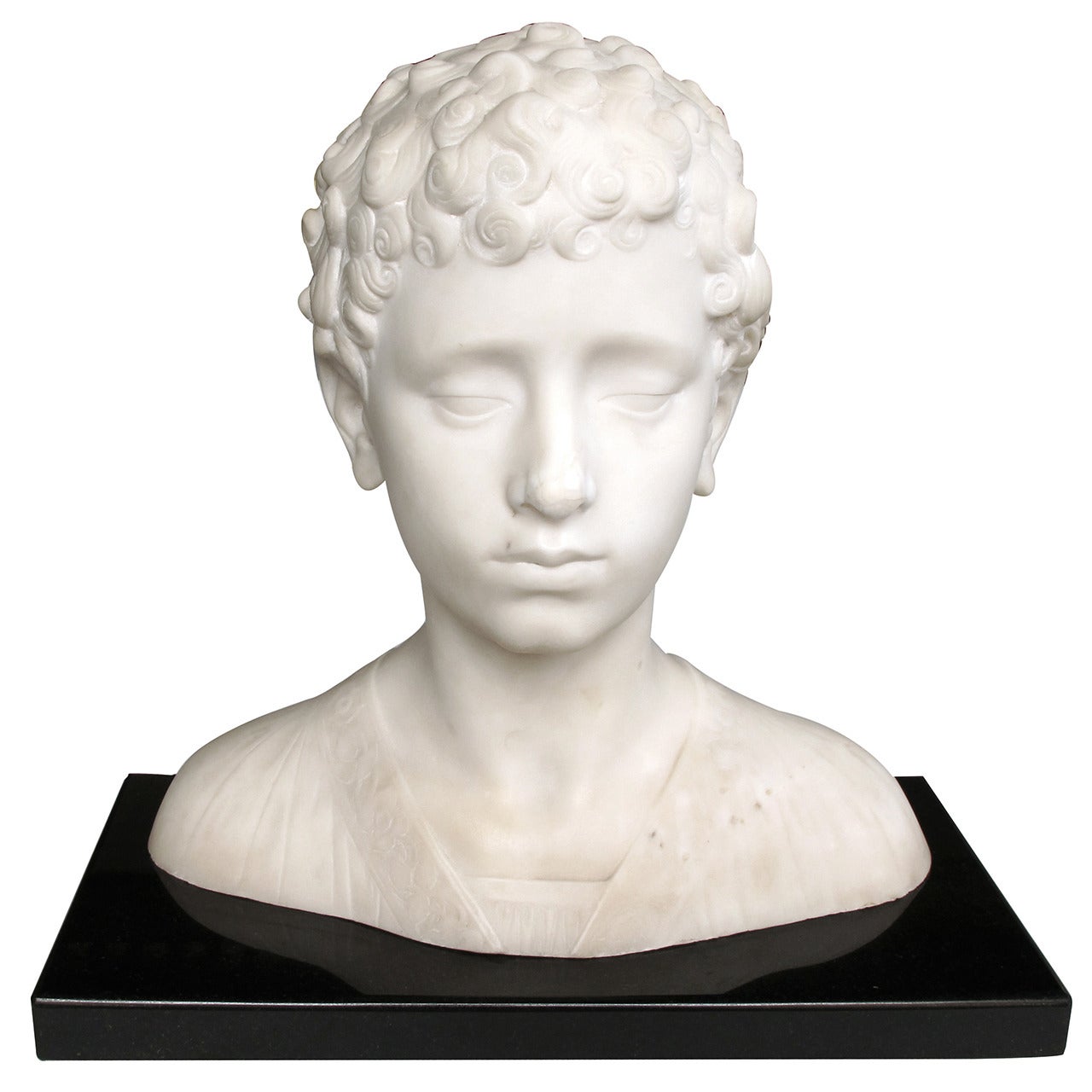 A Finely Modeled Italian Grand Tour Marble Bust of a Boy
