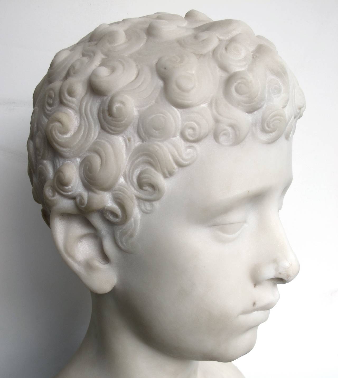 A Finely Modeled Italian Grand Tour Marble Bust of a Boy 1