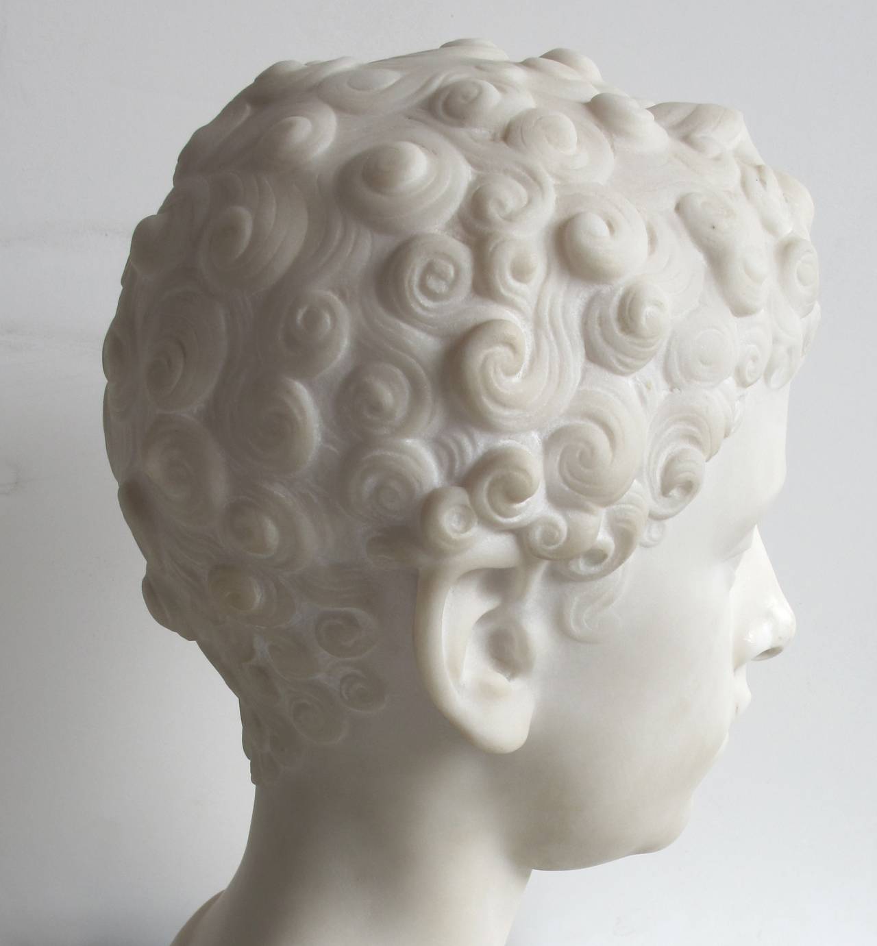 A Finely Modeled Italian Grand Tour Marble Bust of a Boy 3