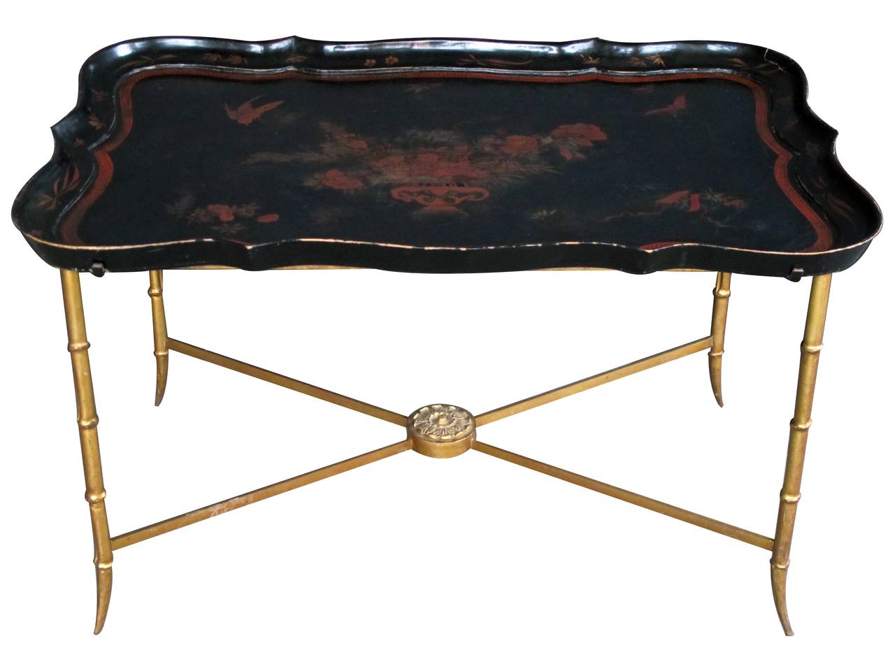 Elegant French 1940s Tray Table by Maison Baguès, Paris In Excellent Condition For Sale In San Francisco, CA