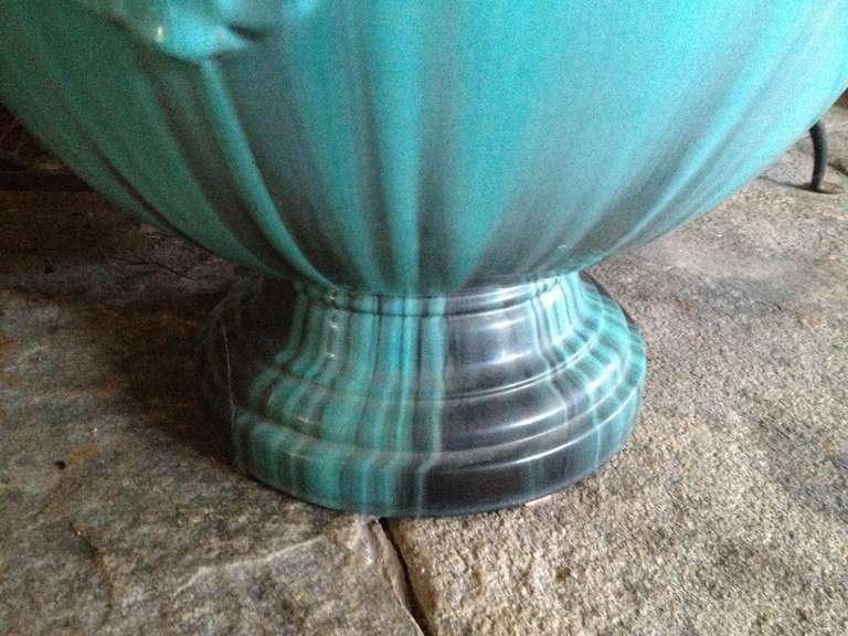 19th Century A Massive French TurquoisePottery Jardiniere by Clement Massier Golfe-Juan