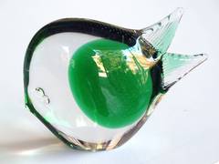 A Charming Italian Sommerso Green Alexandrite Art Glass Fish; by Da Ros
