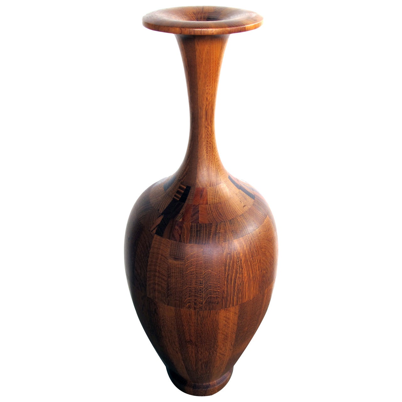 A Large-Scaled and Well-Executed French Laminated and Turned Wood Urn For Sale