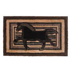Fantastic and Folky Mounted Hand-Hooked Rug from Pennsylvania 10