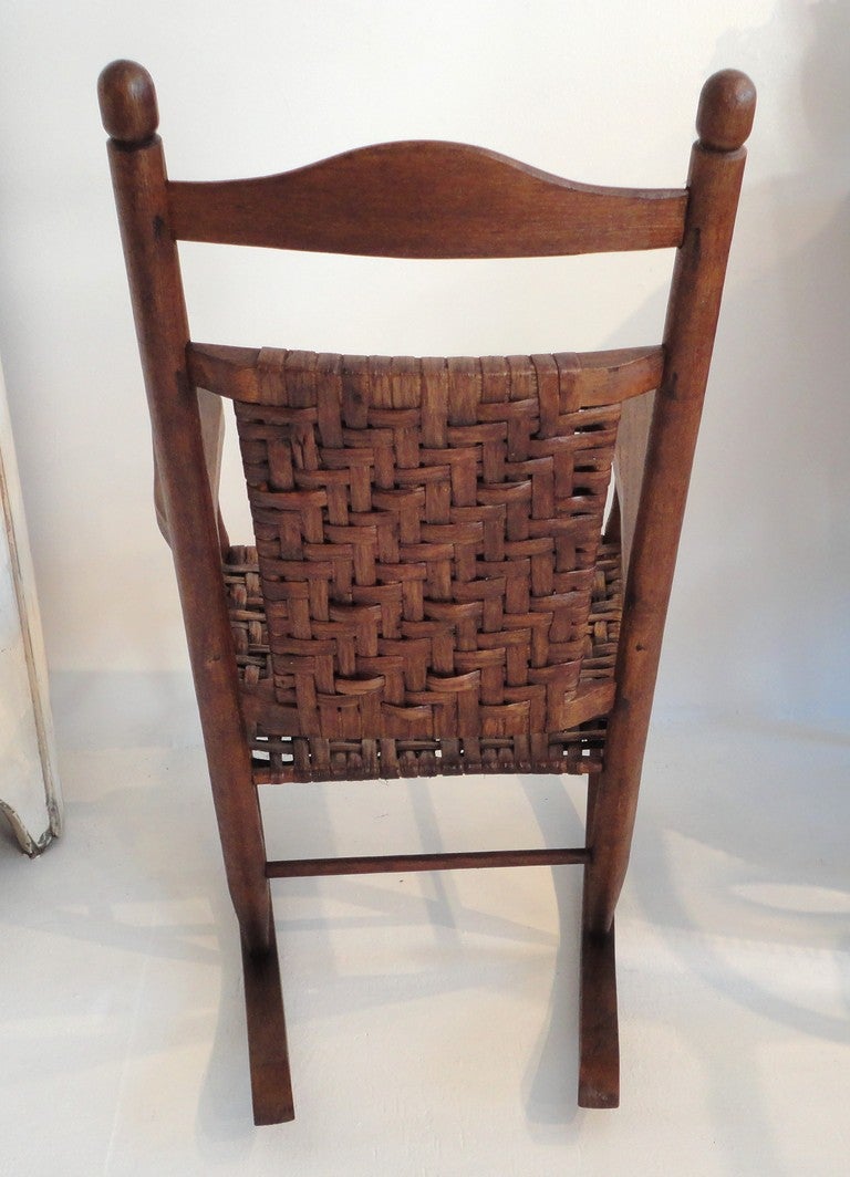 American Rustic Hickory Rocking Chair With Matching Foot Stool