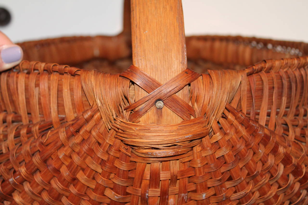 American Colonial Monumental 19th Century Hiney Basket from Pennsylvania