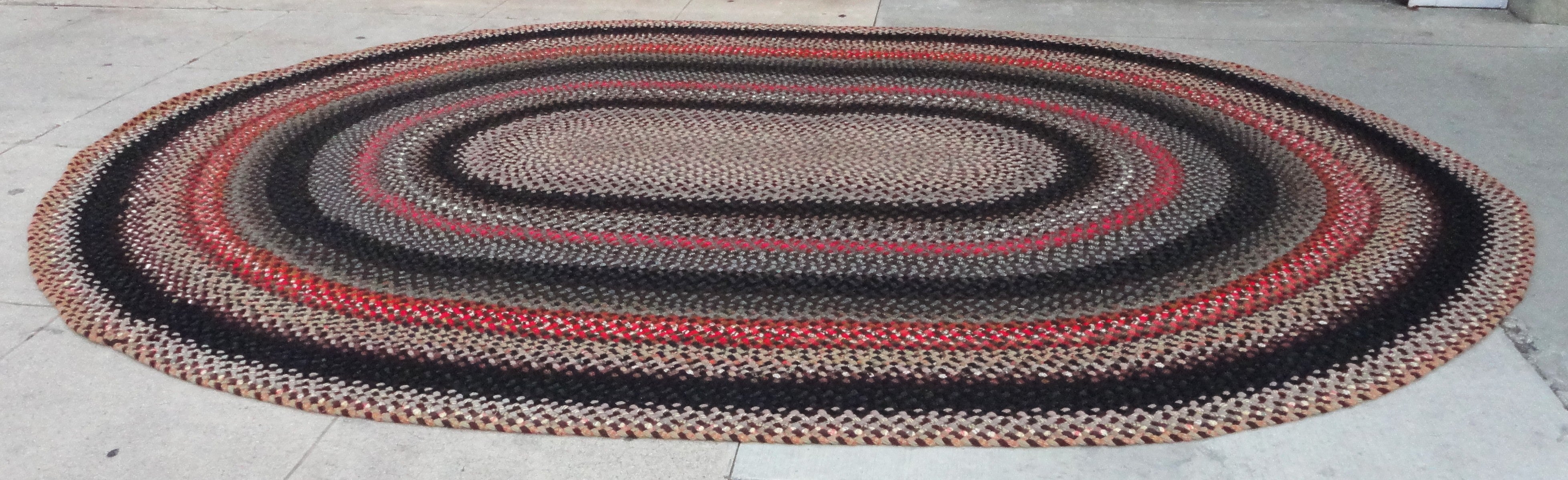 Fantastic Large Wool Room Size  Braided Rug/South Western Colors