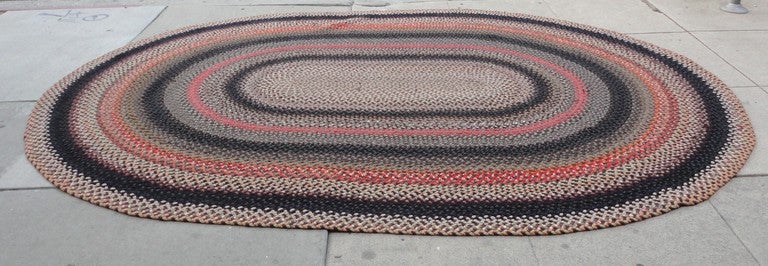 Fantastic Large Wool Room Size  Braided Rug/South Western Colors 2