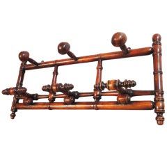 Antique Amazing 19thc English Pine  Hat 
Coat Wall Rack