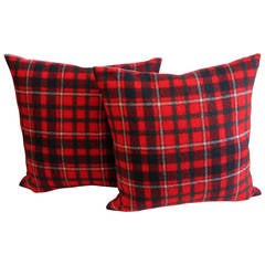 Vintage Pair of Plaid Pillows