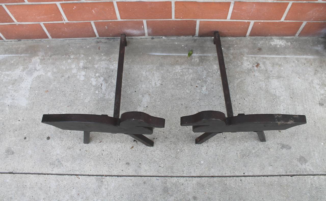 Folky Handmade Duck Andirons from the Midwest 1