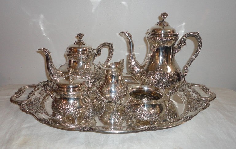 Monumental  Handarbeit Sterling Silver 6 Piece Tea  Service 2