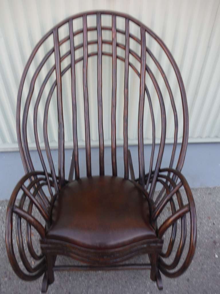 Exceptional Bentwood Twig 19th Century Barrel Back Rocker In Excellent Condition In Los Angeles, CA