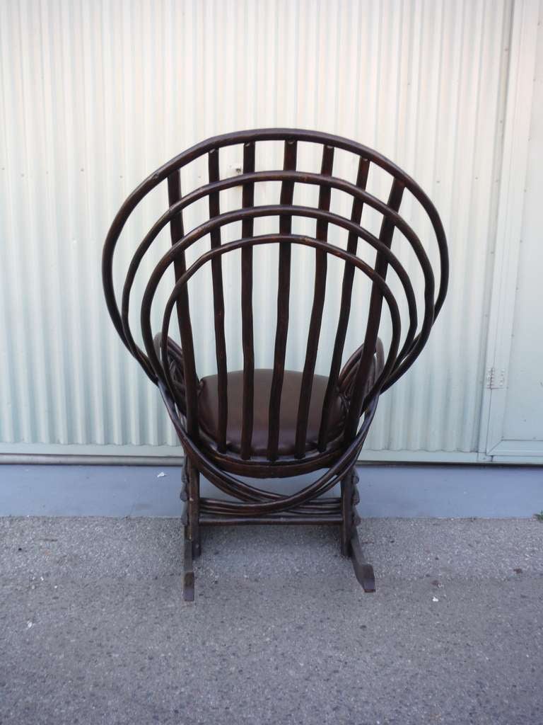 Exceptional Bentwood Twig 19th Century Barrel Back Rocker 1