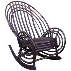 Exceptional Bentwood Twig 19th Century Barrel Back Rocker