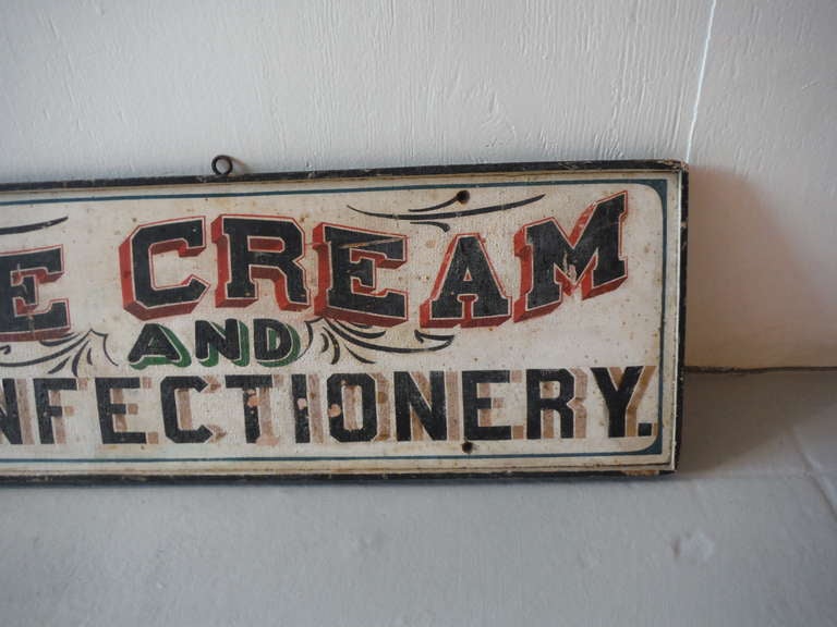 ice cream and confectionery sign