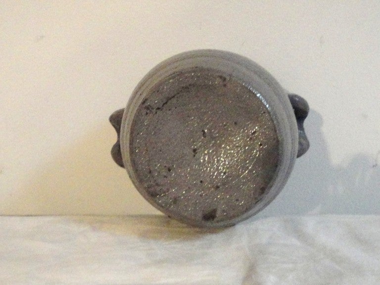 Rare 19th Century Blue Salt Glaze Decorated Salt Crock from Pennsylvania 1
