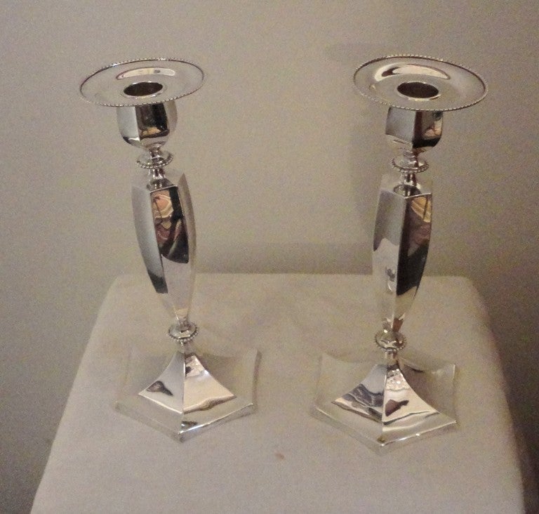 Tiffany Sterling Silver Pair of  Candle Holders