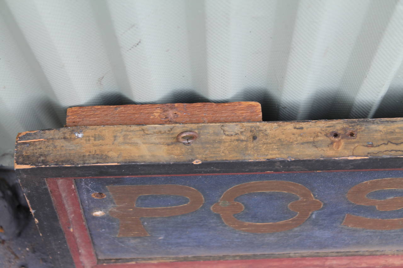 American 19th Century Original Painted Post Office Trade Sign