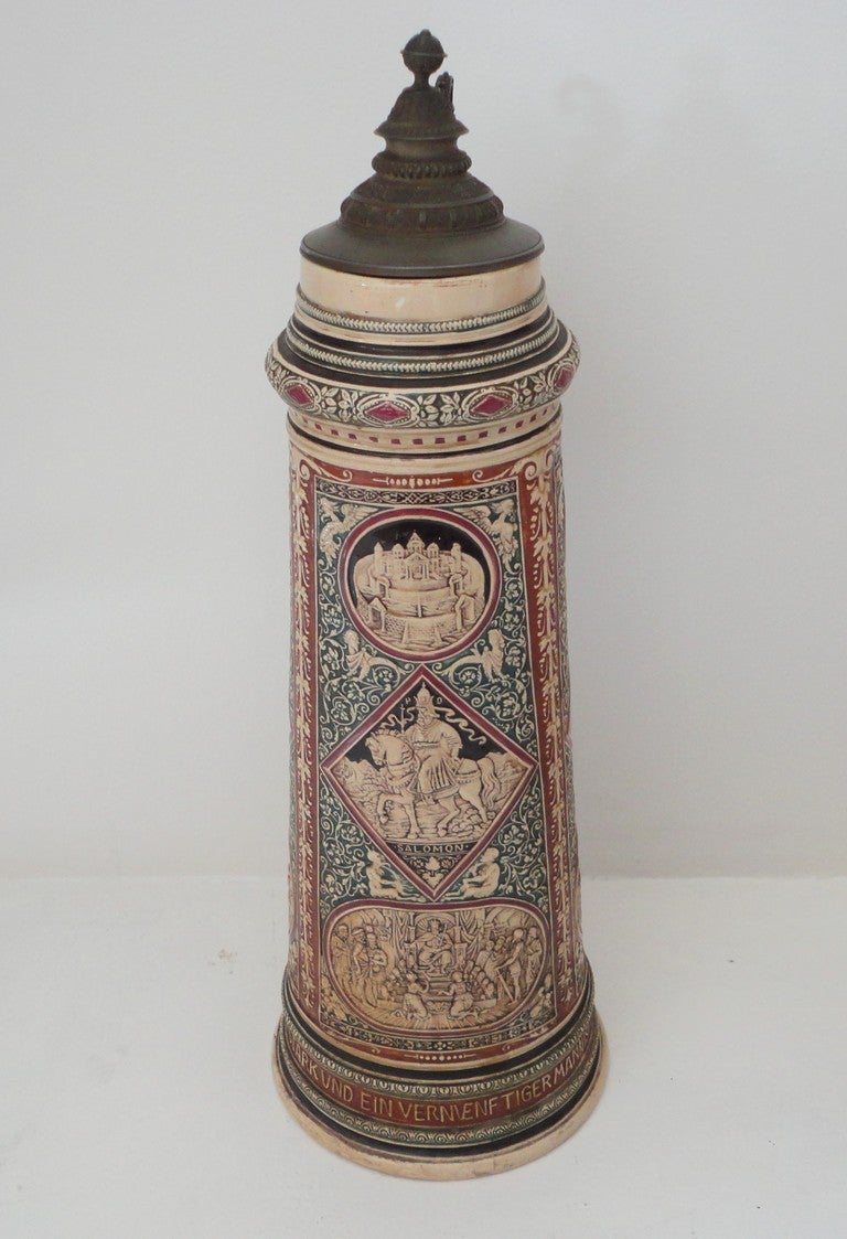 19th Century Rare & Early 19thc Monumental German Beer Stein