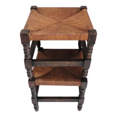 Pair of 19th Century Stackable Foot Stools with Hemp Seats
