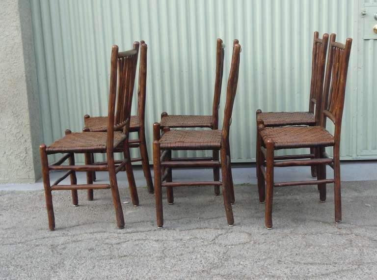 Mid-20th Century Fantastic Set of Six Signed Old Hickory Chairs