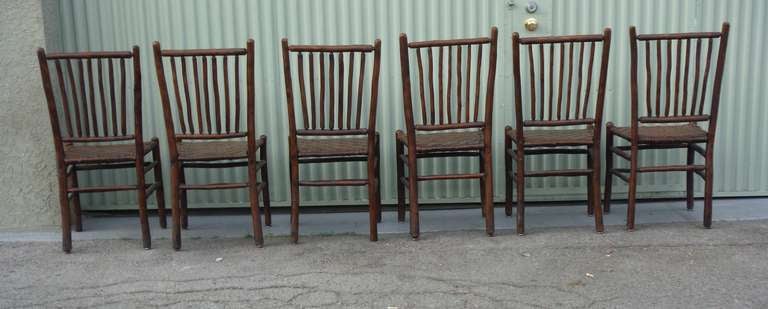 Fantastic Set of Six Signed Old Hickory Chairs 1