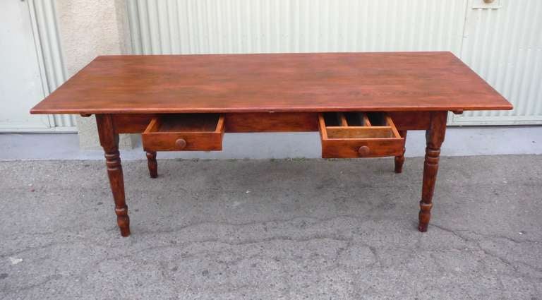 Monumental 19th Century Amazing Double Drawer Farm Table from New England 2