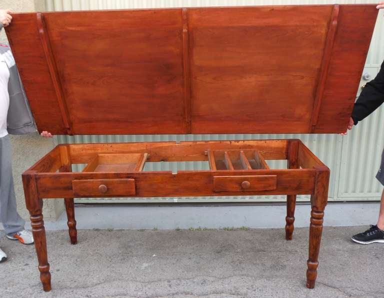 Monumental 19th Century Amazing Double Drawer Farm Table from New England 3