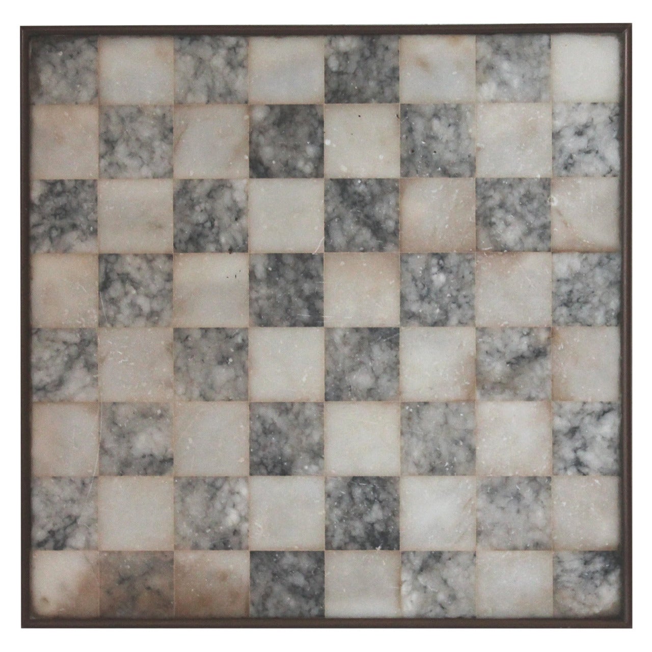 Early 20th Century Organic Alabaster Framed and Footed Game Board