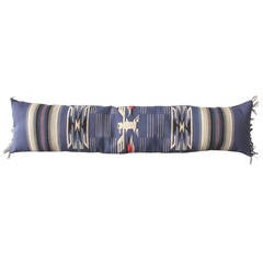 Monumental Mexican Indian Weaving Bolster Pillow with a Eagle Motif 10