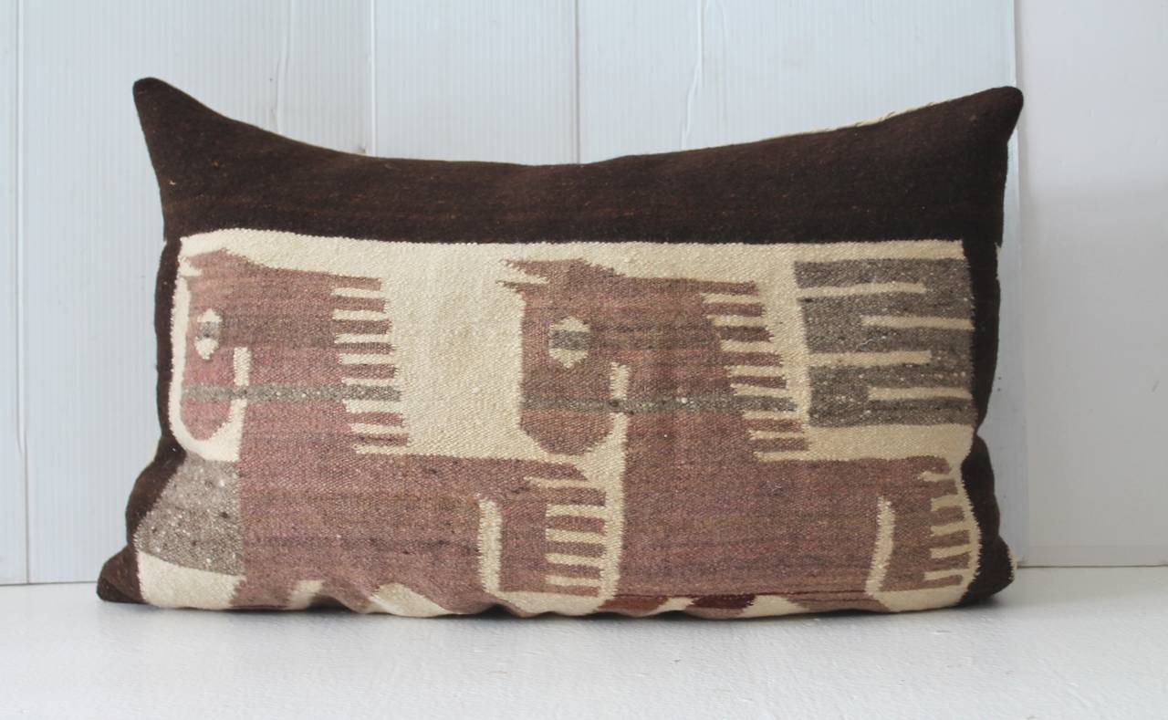 Folk Art Folky Mexican Indian Weaving Pictorial Pillow