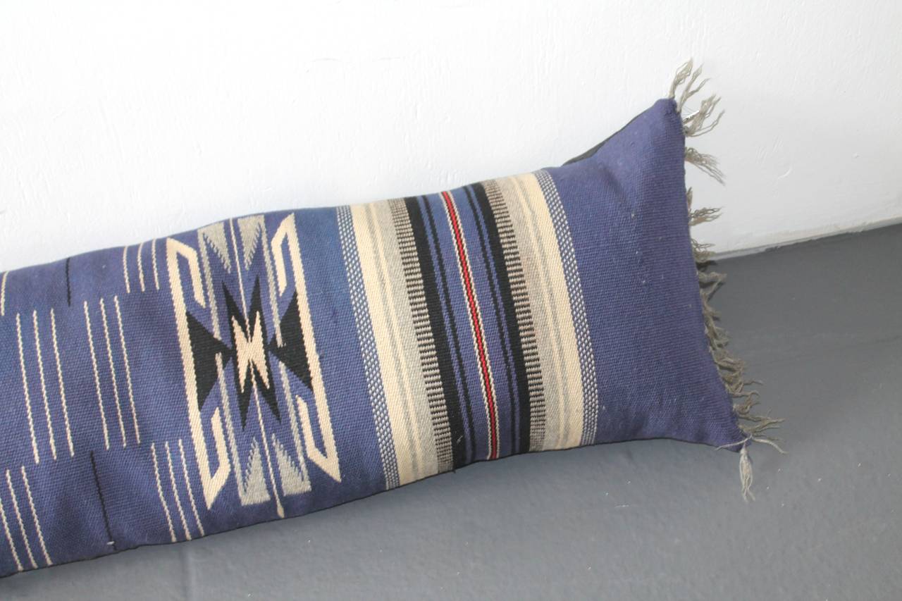 Woven Monumental Mexican Indian Weaving Bolster Pillow with a Eagle Motif